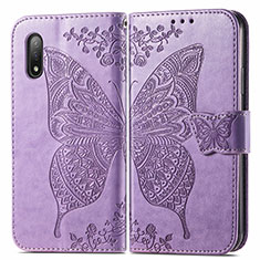 Funda de Cuero Cartera con Soporte Mariposa Carcasa para Sony Xperia Ace II SO-41B Purpura Claro