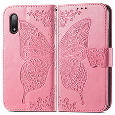 Funda de Cuero Cartera con Soporte Mariposa Carcasa para Sony Xperia Ace II SO-41B Rosa Roja