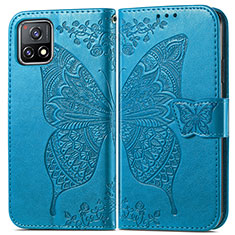 Funda de Cuero Cartera con Soporte Mariposa Carcasa para Vivo iQOO U3 5G Azul