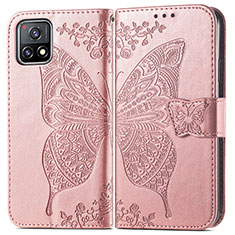 Funda de Cuero Cartera con Soporte Mariposa Carcasa para Vivo iQOO U3 5G Rosa