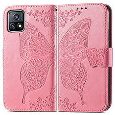 Funda de Cuero Cartera con Soporte Mariposa Carcasa para Vivo iQOO U3x 5G Rosa Roja