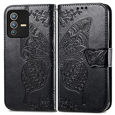 Funda de Cuero Cartera con Soporte Mariposa Carcasa para Vivo V23 5G Negro