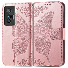 Funda de Cuero Cartera con Soporte Mariposa Carcasa para Vivo X70t Rosa