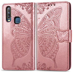 Funda de Cuero Cartera con Soporte Mariposa Carcasa para Vivo Y11 Rosa