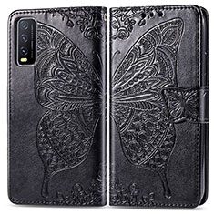 Funda de Cuero Cartera con Soporte Mariposa Carcasa para Vivo Y12A Negro