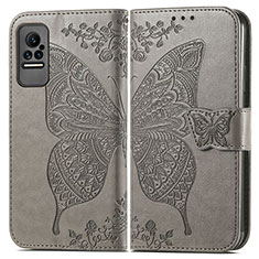 Funda de Cuero Cartera con Soporte Mariposa Carcasa para Xiaomi Civi 1S 5G Gris