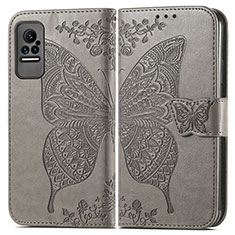 Funda de Cuero Cartera con Soporte Mariposa Carcasa para Xiaomi Civi 5G Gris