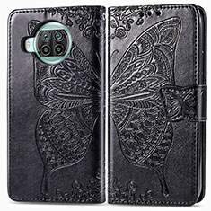 Funda de Cuero Cartera con Soporte Mariposa Carcasa para Xiaomi Mi 10i 5G Negro