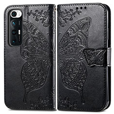 Funda de Cuero Cartera con Soporte Mariposa Carcasa para Xiaomi Mi 10S 5G Negro