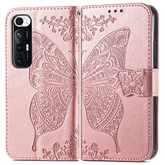 Funda de Cuero Cartera con Soporte Mariposa Carcasa para Xiaomi Mi 10S 5G Rosa