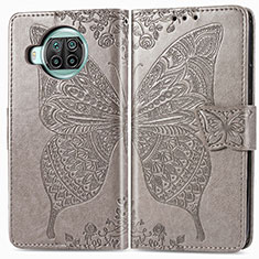 Funda de Cuero Cartera con Soporte Mariposa Carcasa para Xiaomi Mi 10T Lite 5G Gris