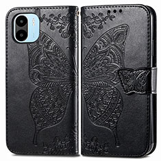 Funda de Cuero Cartera con Soporte Mariposa Carcasa para Xiaomi Poco C51 Negro