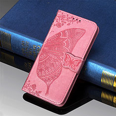 Funda de Cuero Cartera con Soporte Mariposa Carcasa para Xiaomi Redmi 9 Rosa Roja