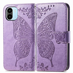 Funda de Cuero Cartera con Soporte Mariposa Carcasa para Xiaomi Redmi A1 Purpura Claro