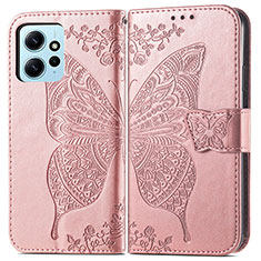 Funda de Cuero Cartera con Soporte Mariposa Carcasa para Xiaomi Redmi Note 12 4G Oro Rosa