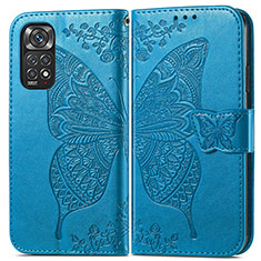 Funda de Cuero Cartera con Soporte Mariposa Carcasa para Xiaomi Redmi Note 12 Pro 4G Azul