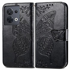 Funda de Cuero Cartera con Soporte Mariposa Carcasa para Xiaomi Redmi Note 13 5G Negro