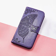 Funda de Cuero Cartera con Soporte Mariposa Carcasa S01D para Google Pixel 4a 5G Morado