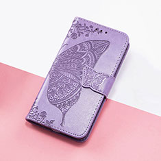 Funda de Cuero Cartera con Soporte Mariposa Carcasa S01D para Google Pixel 6a 5G Purpura Claro