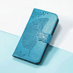 Funda de Cuero Cartera con Soporte Mariposa Carcasa S01D para Huawei Enjoy 50 Pro Azul