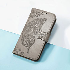 Funda de Cuero Cartera con Soporte Mariposa Carcasa S01D para Huawei Enjoy 50 Pro Gris