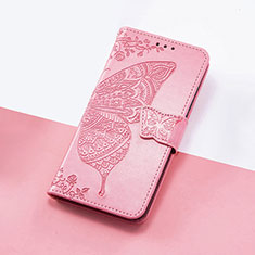 Funda de Cuero Cartera con Soporte Mariposa Carcasa S01D para Huawei Enjoy 50 Rosa Roja