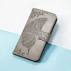 Funda de Cuero Cartera con Soporte Mariposa Carcasa S01D para Huawei Enjoy 50z Gris