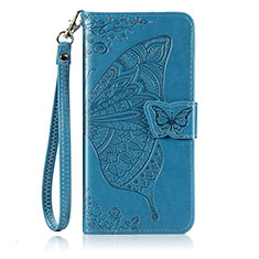 Funda de Cuero Cartera con Soporte Mariposa Carcasa S01D para Huawei Honor 10X Lite Azul