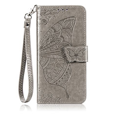 Funda de Cuero Cartera con Soporte Mariposa Carcasa S01D para Huawei Honor 10X Lite Gris