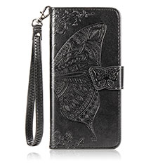 Funda de Cuero Cartera con Soporte Mariposa Carcasa S01D para Huawei Honor 10X Lite Negro