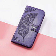 Funda de Cuero Cartera con Soporte Mariposa Carcasa S01D para Huawei Honor 50 Pro 5G Morado