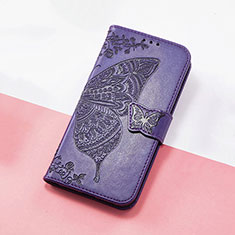 Funda de Cuero Cartera con Soporte Mariposa Carcasa S01D para Huawei Honor 50 SE 5G Morado