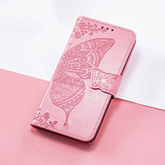 Funda de Cuero Cartera con Soporte Mariposa Carcasa S01D para Huawei Honor 50 SE 5G Rosa Roja