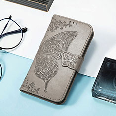 Funda de Cuero Cartera con Soporte Mariposa Carcasa S01D para Huawei Honor 60 5G Gris