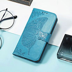 Funda de Cuero Cartera con Soporte Mariposa Carcasa S01D para Huawei Honor 60 Pro 5G Azul