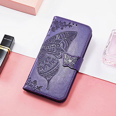 Funda de Cuero Cartera con Soporte Mariposa Carcasa S01D para Huawei Honor 60 Pro 5G Morado