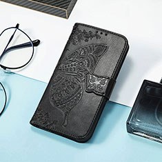 Funda de Cuero Cartera con Soporte Mariposa Carcasa S01D para Huawei Honor 60 Pro 5G Negro