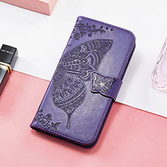 Funda de Cuero Cartera con Soporte Mariposa Carcasa S01D para Huawei Honor 60 SE 5G Morado