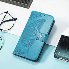 Funda de Cuero Cartera con Soporte Mariposa Carcasa S01D para Huawei Honor 80 SE 5G Azul