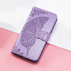 Funda de Cuero Cartera con Soporte Mariposa Carcasa S01D para Huawei Honor Magic3 Pro 5G Purpura Claro