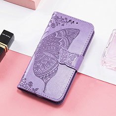 Funda de Cuero Cartera con Soporte Mariposa Carcasa S01D para Huawei Honor Magic5 Pro 5G Purpura Claro