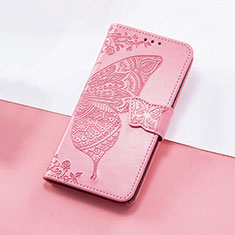 Funda de Cuero Cartera con Soporte Mariposa Carcasa S01D para Huawei Honor V40 5G Rosa Roja