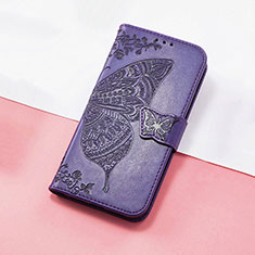 Funda de Cuero Cartera con Soporte Mariposa Carcasa S01D para Huawei Nova 8i Morado