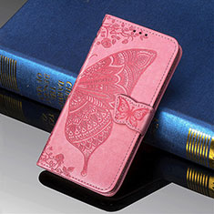 Funda de Cuero Cartera con Soporte Mariposa Carcasa S01D para Samsung Galaxy S24 Ultra 5G Rosa Roja