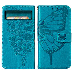 Funda de Cuero Cartera con Soporte Mariposa Carcasa Y01B para Google Pixel 8 5G Azul