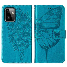 Funda de Cuero Cartera con Soporte Mariposa Carcasa Y01B para Motorola Moto G Power 5G (2023) Azul