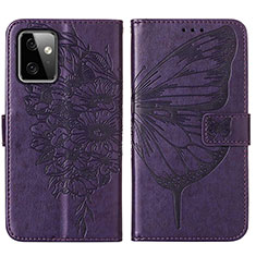 Funda de Cuero Cartera con Soporte Mariposa Carcasa Y01B para Motorola Moto G Power 5G (2023) Morado