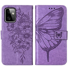 Funda de Cuero Cartera con Soporte Mariposa Carcasa Y01B para Motorola Moto G Power 5G (2023) Purpura Claro