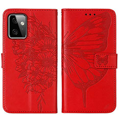 Funda de Cuero Cartera con Soporte Mariposa Carcasa Y01B para Motorola Moto G Power 5G (2023) Rojo