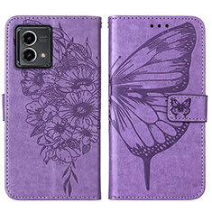 Funda de Cuero Cartera con Soporte Mariposa Carcasa Y01B para Motorola Moto G Stylus (2023) 4G Purpura Claro